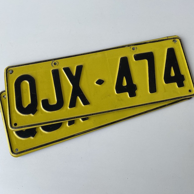 NUMBER PLATE, NSW Yellow Black Generic (Pair)